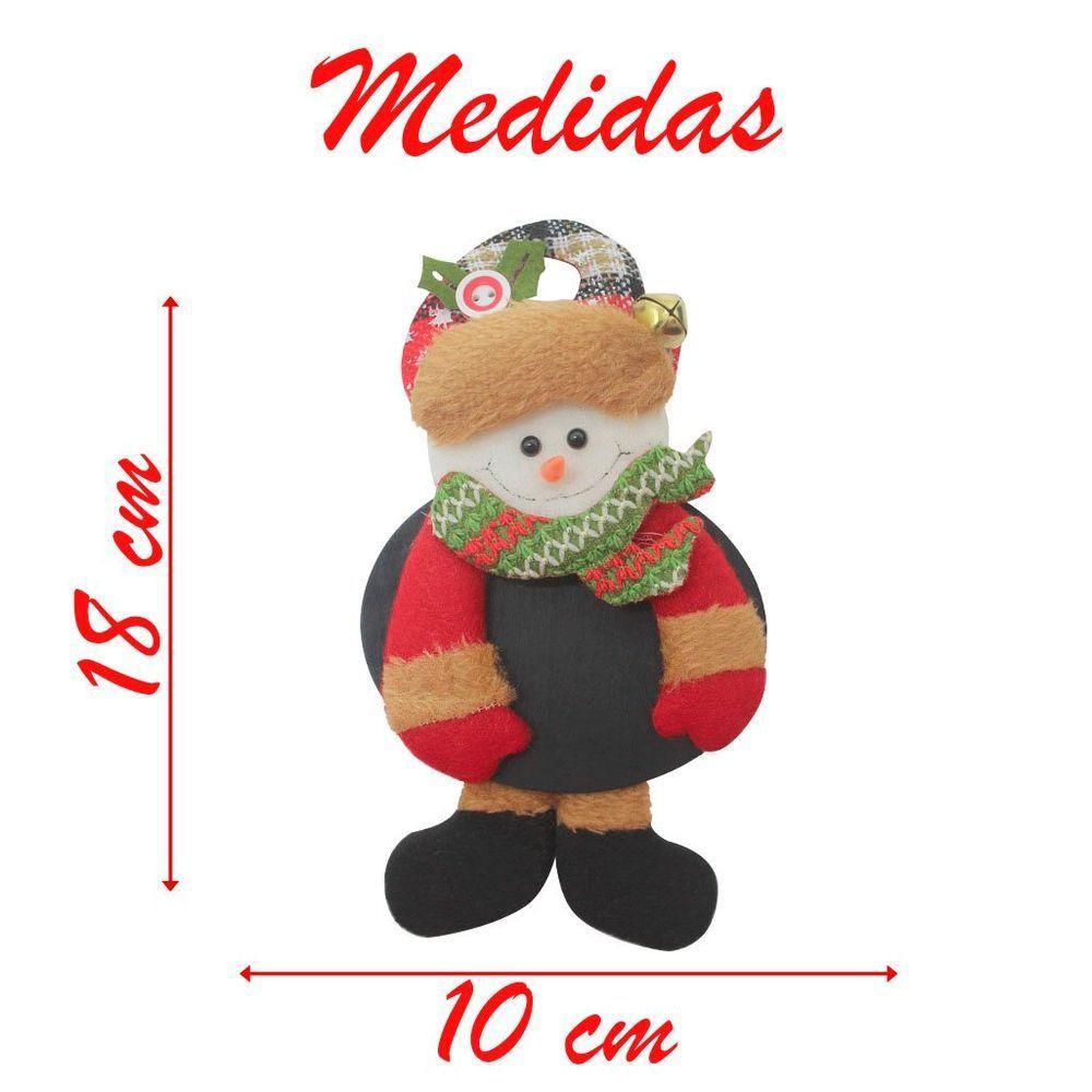 Kit 2 Enfeites De Natal Boneco De Neve E Papai Noel Com Lousa 18cm - 2