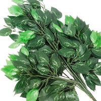 Kit 36 Ramos Decoração Arranjo Fícus Artificial Verde 14 Galhos Cada 60cm - 5