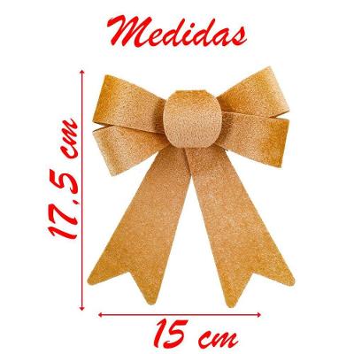 Kit 4 Enfeite árvore Natal Laço Dourado 17,5cm