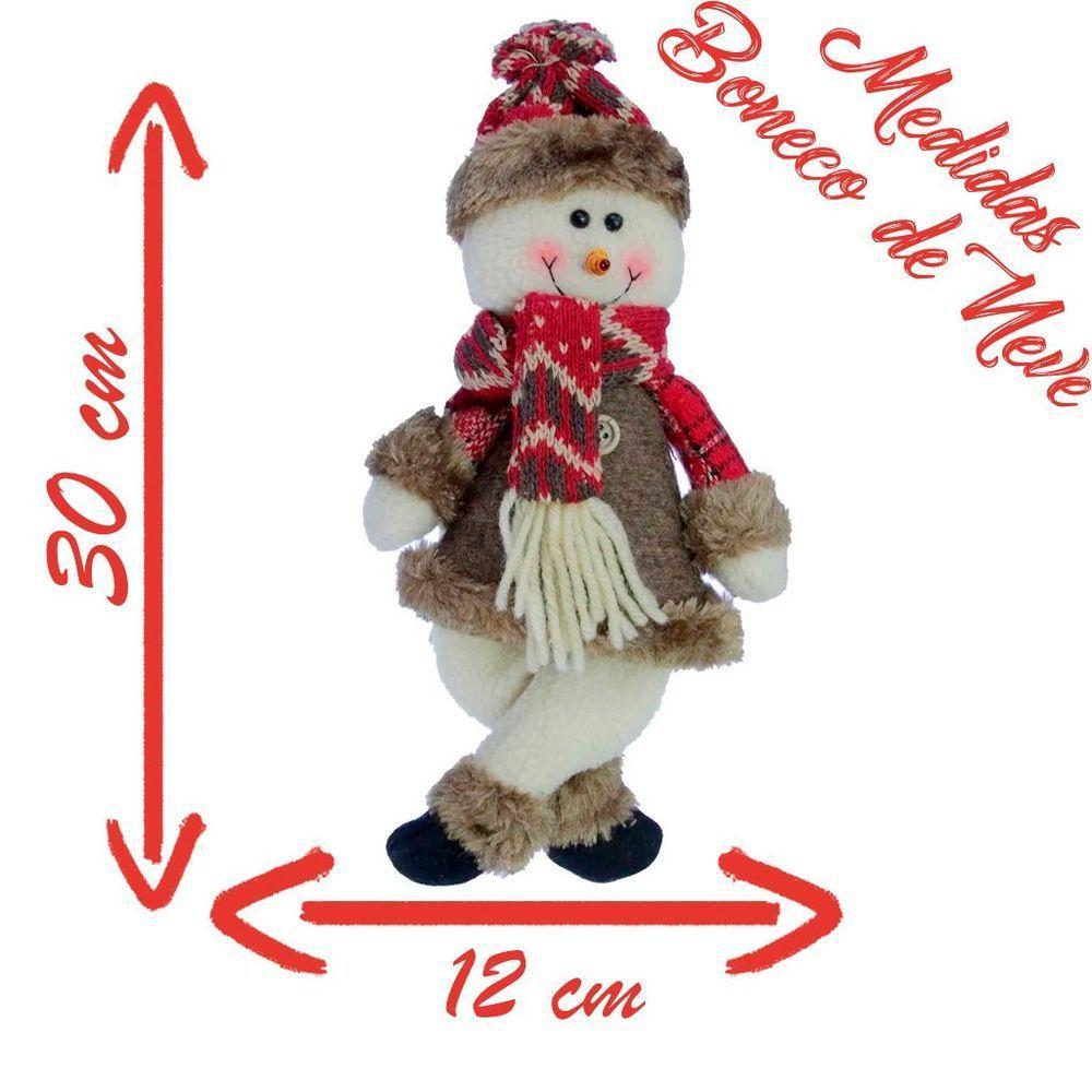 Kit 4 Enfeites Boneco De Neve E Papai Noel Natal Em Tecido 30cm - 2