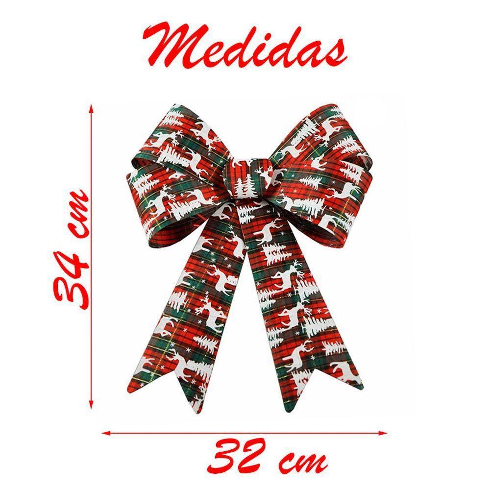 Kit 4 Enfeites árvore Natal Laço Decorado Figuras Natalinas 34cm - 2