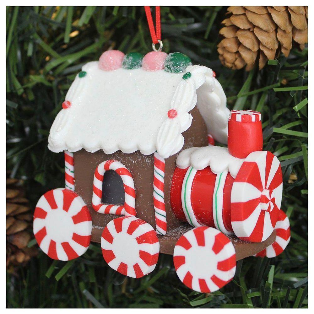 Kit 2 Enfeites Pendentes Para árvore De Natal Trem Iluminado 9cm - 2