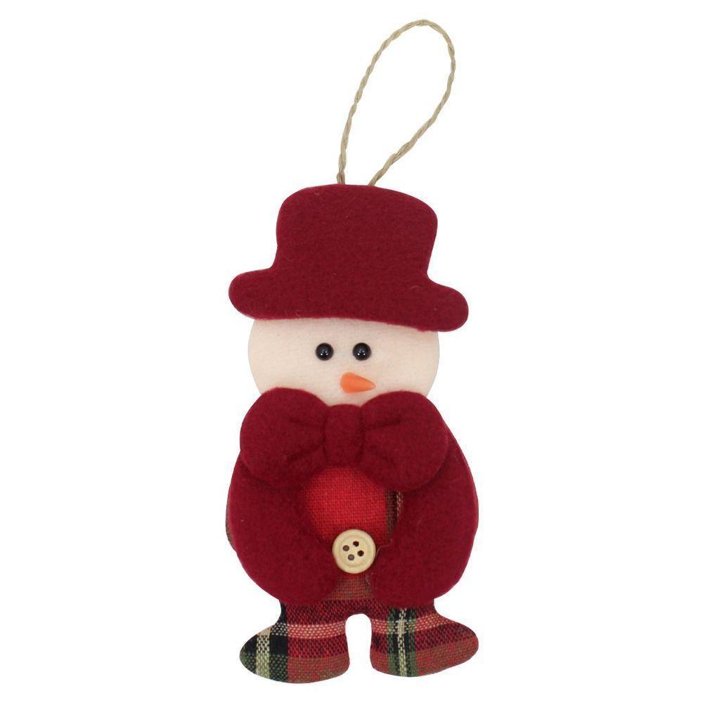 Kit 6 Peças Enfeite árvore Natal Pendente Papai Noel Boneco De Neve 14cm - 3