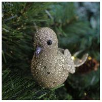 Kit 4 Enfeite Decoração árvore Natal Pomba Dourada Natalina 16cm - 5