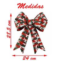 Kit 2 Enfeites árvore Natal Laço Decorado Figuras Natalinas 28,5 Cm - 2