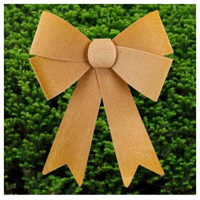 Kit 8 Enfeites árvore Natal Laço Dourado Veludo 27cm
