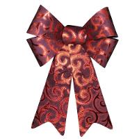 Kit 6 Enfeite árvore Natal Laço Vermelho Camurça 31 Cm - 2