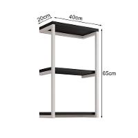 Nicho De Parede Industrial Para Quarto 3 Prateleiras Milão - Branco E Preto - Preto