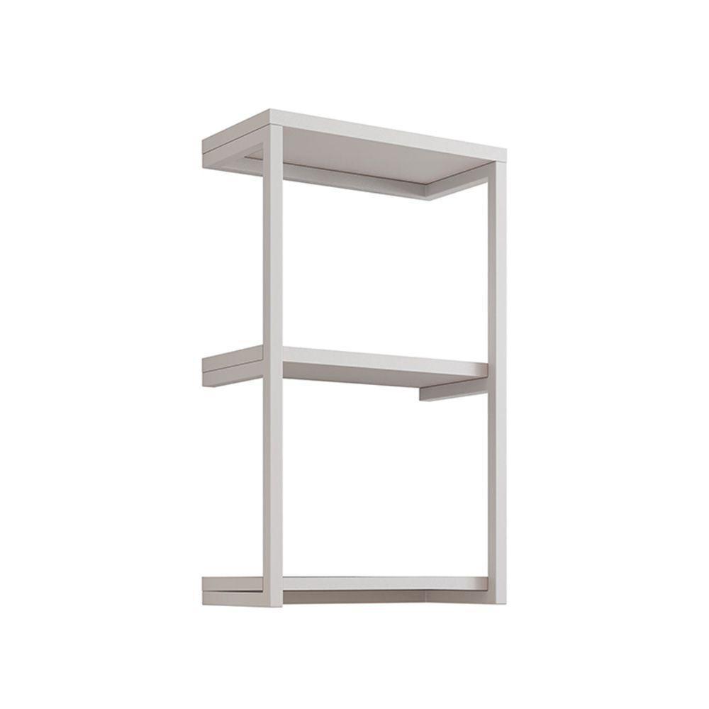 Nicho De Parede Industrial Para Quarto 3 Prateleiras Milão - Branco - Preto - 3