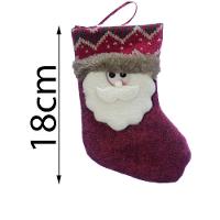 Kit 9 Peças Decoração Natal Bota Meia Rena Papai Noel Boneco Neve Natalino 18cm - 10
