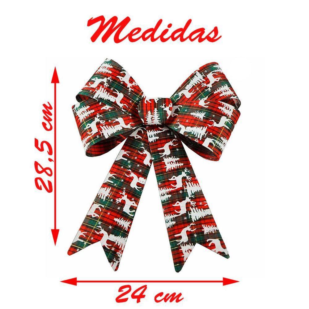 Kit 8 Enfeites árvore Natal Laço Decorado Figuras Natalinas 28,5 Cm - 2