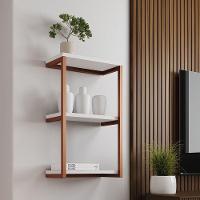 Nicho De Parede Industrial Para Quarto 3 Prateleiras Milão - Cobre E Branco - Preto - 1