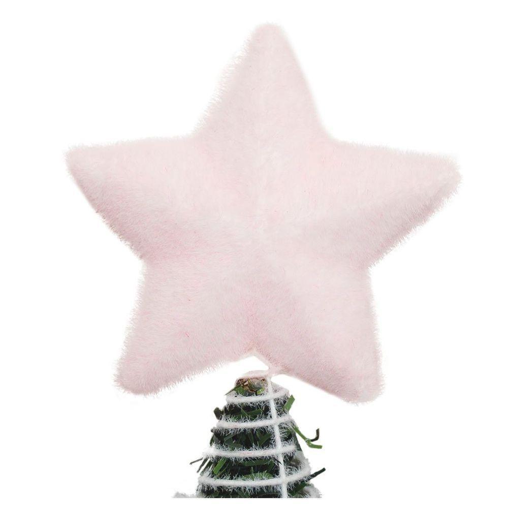 Ponteira De árvore Natal Estrela Rosa 12cm - 1