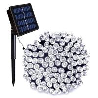 Pisca Cordão Solar Natal Led 100 Lâmpadas Luz Branca 8m 8 Funções - 1