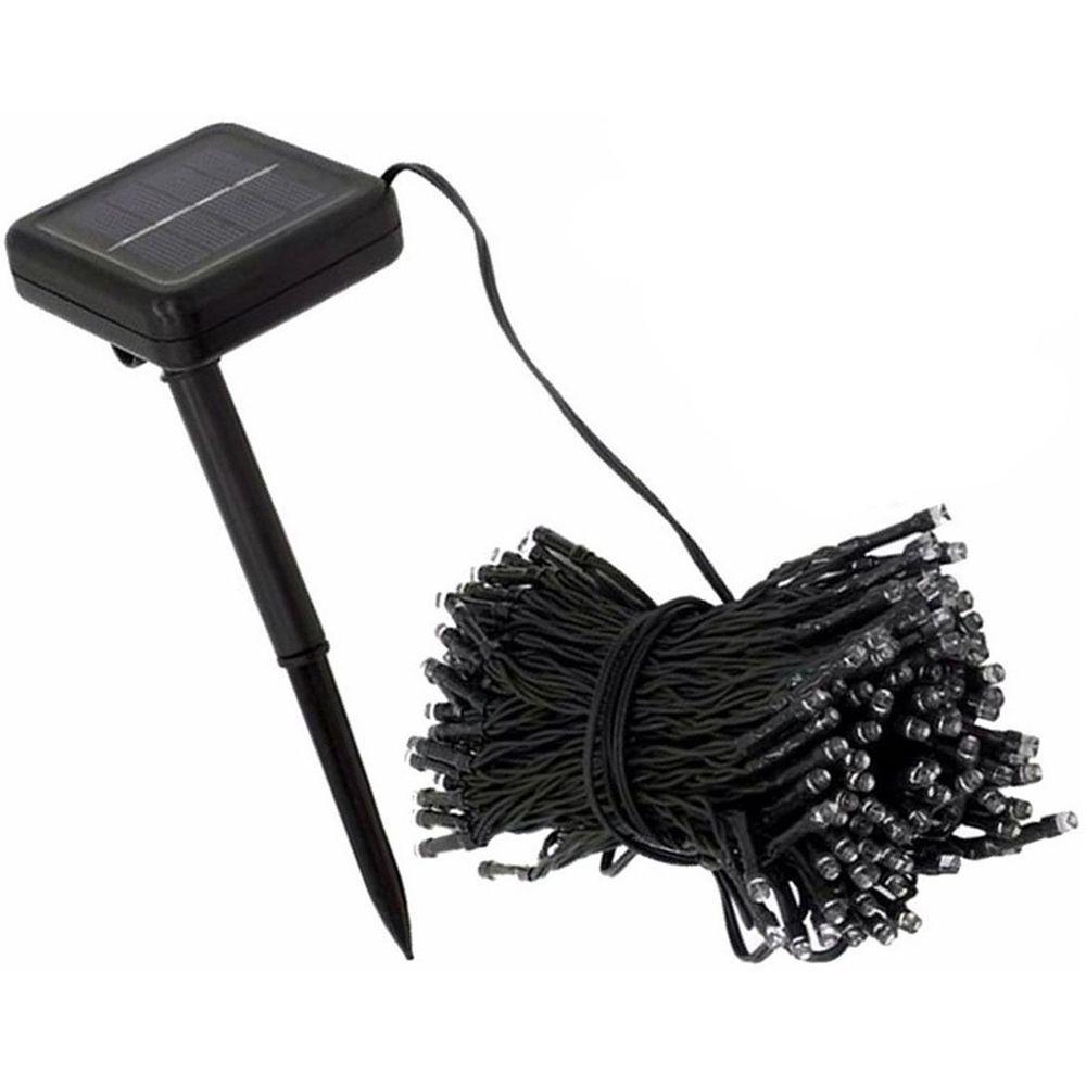 Pisca Cordão Solar Natal Led 200 Lâmpadas Luz Branca 15,92m 8 Funções - 3