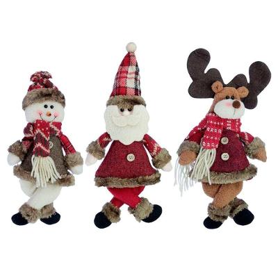 Kit 6 Enfeites De Natal Pendente Boneco De Neve Papai Noel Rena Natal Em Tecido 30cm