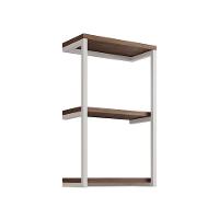 Nicho De Parede Industrial Para Quarto 3 Prateleiras Milão - Branco E Imbuia - Preto - 3