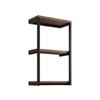 Nicho De Parede Industrial Para Quarto 3 Prateleiras Milão - Preto E Imbuia - Preto - 3