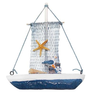 Miniatura Barco Navio De Madeira Veleiro Decoração Náutica ? 14,5cm