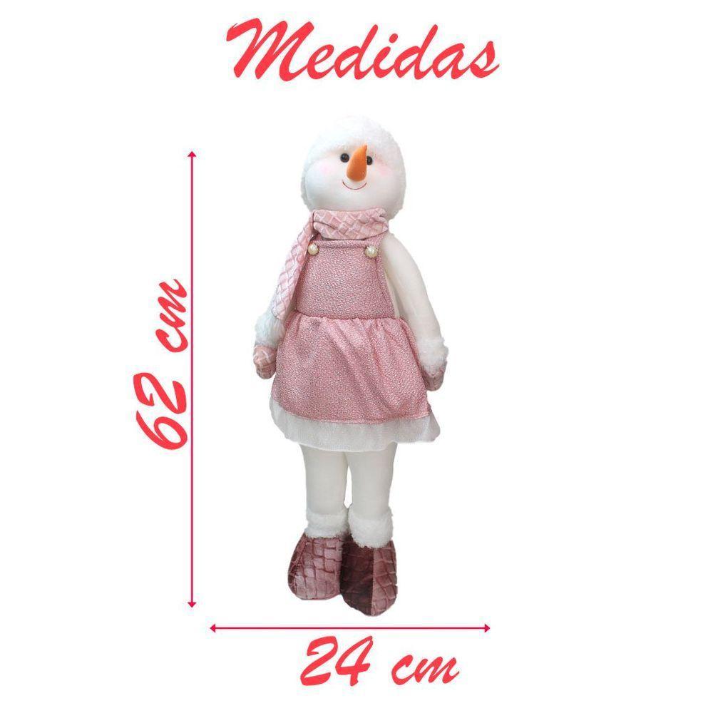 Kit Dupla Boneco Natal Boneco De Neve Rosa Natalino - 4