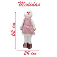 Kit Dupla Boneco Natal Boneco De Neve Rosa Natalino