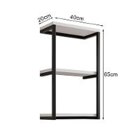 Nicho De Parede Industrial Para Quarto 3 Prateleiras Milão - Preto E Branco - Preto - 2