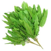 Ramo Decoração Arranjo Samambaia Planta Artificial Verde Plástico 6 Galhos 35cm - 1