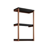 Nicho De Parede Industrial Para Quarto 3 Prateleiras Milão - Cobre E Preto - Preto - 3