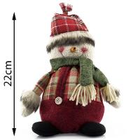 Kit Trio Bonecos De Natal Boneco De Neve Papai Noel Rena Xadrez 22cm