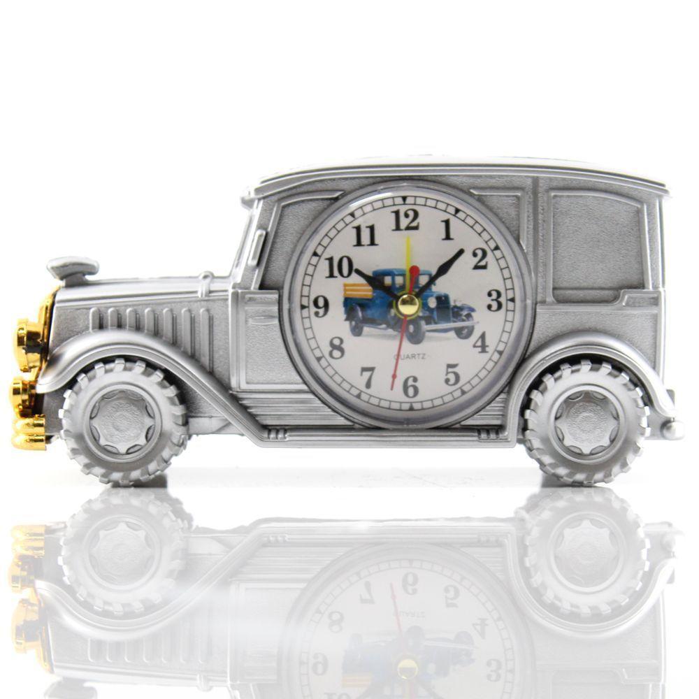 Relógio De Mesa Customizado Calhambeque Old School Prata - 1