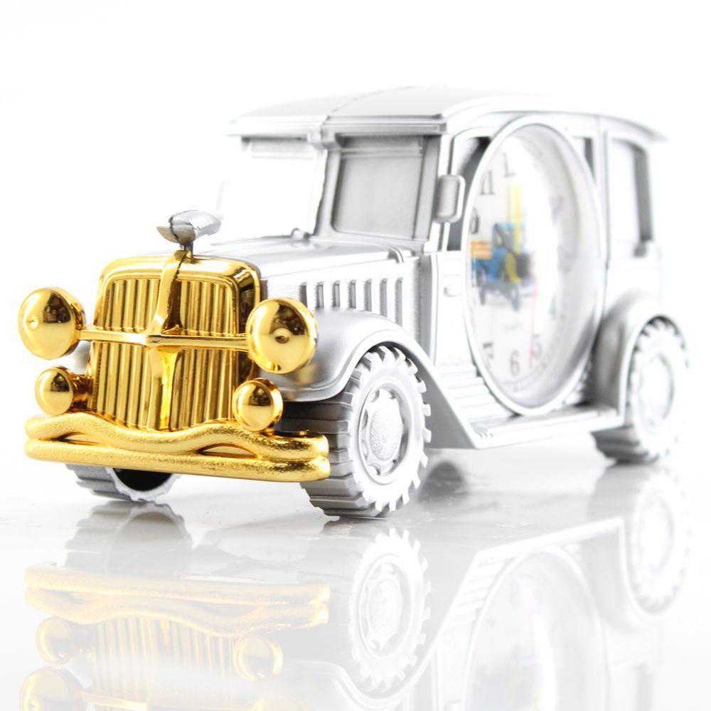 Relógio De Mesa Customizado Calhambeque Old School Prata - 3