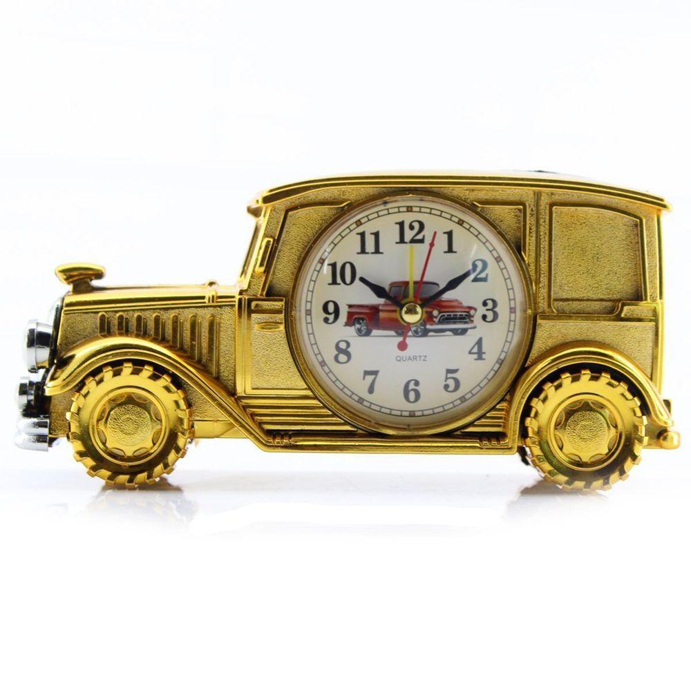 Relógio De Mesa Customizado Calhambeque Old School Dourado - 1