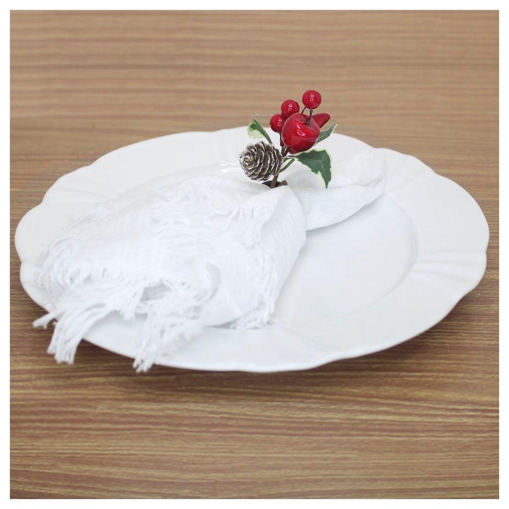 Porta Guardanapo Natalino Com Frutas Vermelhas E Pinhas - 3