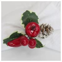 Porta Guardanapo Natalino Com Frutas Vermelhas E Pinhas - 2