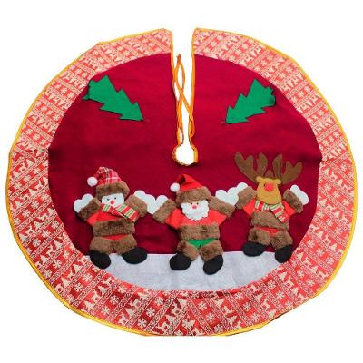 Saia Para árvore De Natal Vermelha Temática Papai Noel Rena Boneco De Neve Feltro 89cm