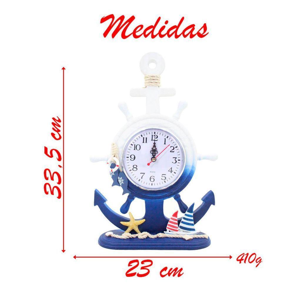 Relógio De Mesa Ancora Timão Náutico Marítimo - 4