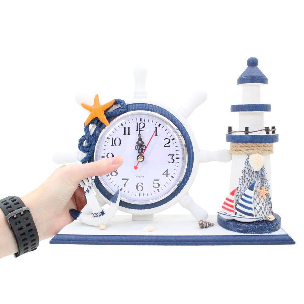 Relógio De Mesa Timão Náutico Farol Marítimo - 2