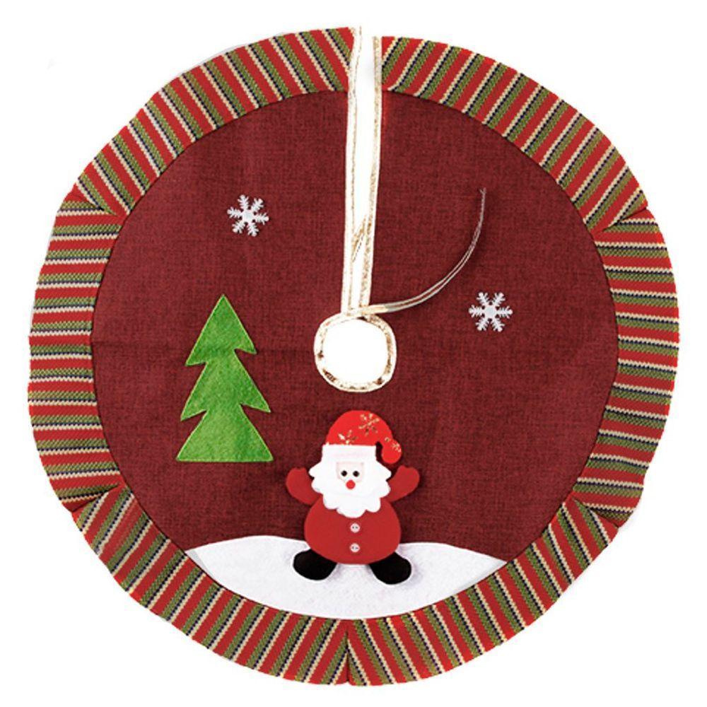 Saia Para árvore De Natal Temática Vermelha Papai Noel 60cm - 1