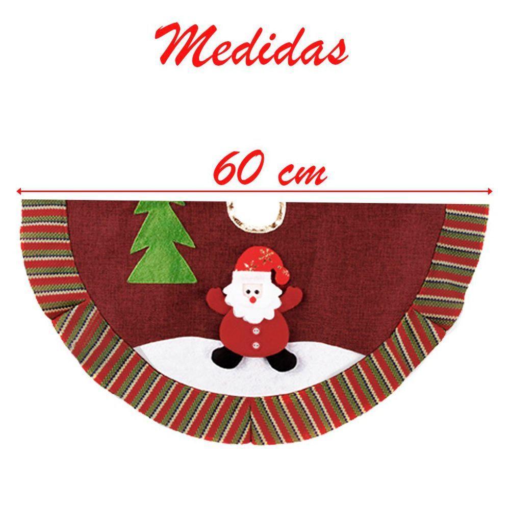 Saia Para árvore De Natal Temática Vermelha Papai Noel 60cm - 2