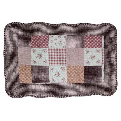 Tapete Patchwork Floral Rosa 100% Algodão 61x42 Cm