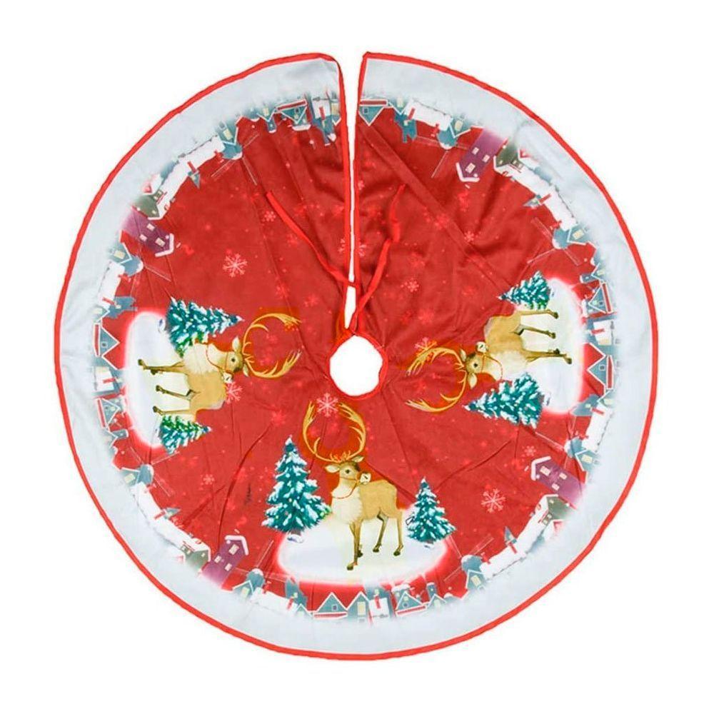 Saia Para árvore De Natal Temática Rena Pinheiro 83cm - 1