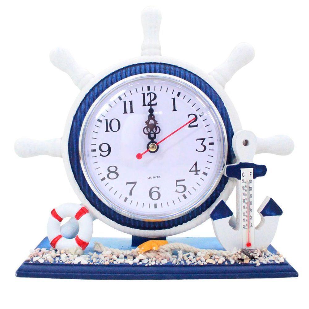 Relógio De Mesa Timão Náutico Termômetro Marítimo - 1