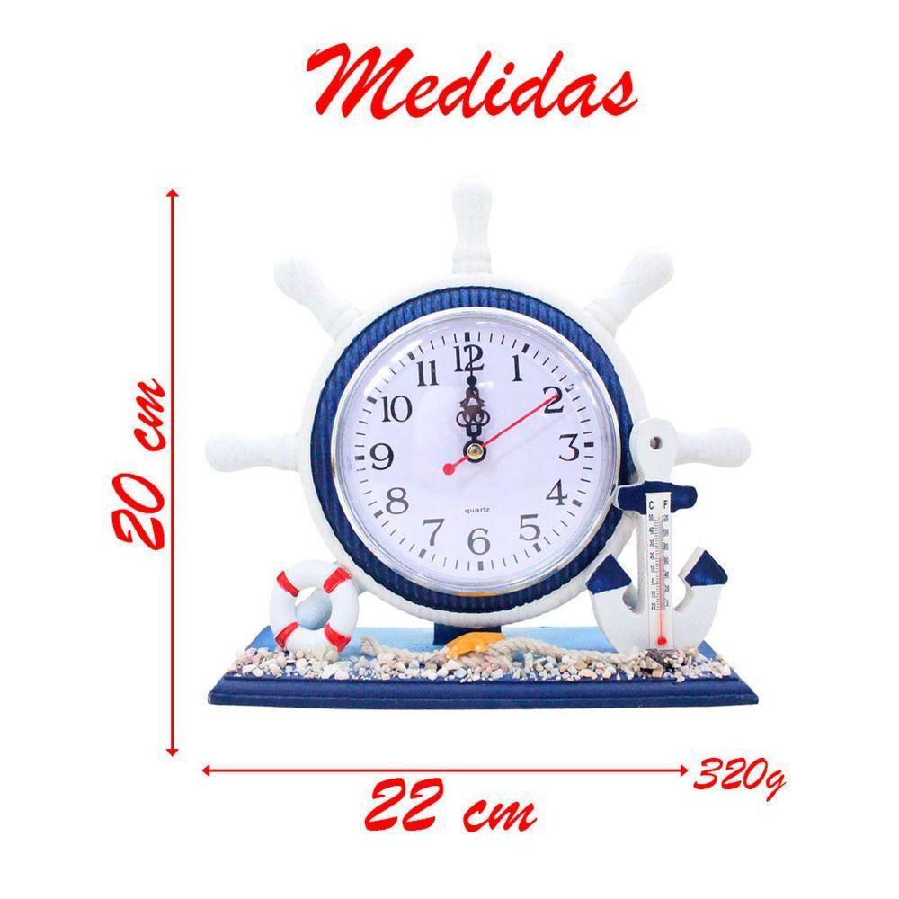 Relógio De Mesa Timão Náutico Termômetro Marítimo - 4