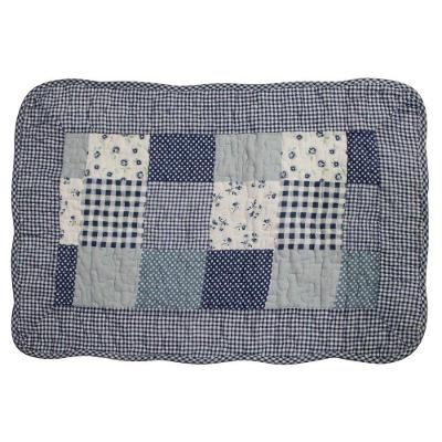 Tapete Patchwork Banheiro Cozinha Floral Azul 100% Algodão 61x42 Cm