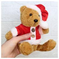 Ursinho De Pelúcia Roupa E Gorro Natalino Enfeite 17cm - 2