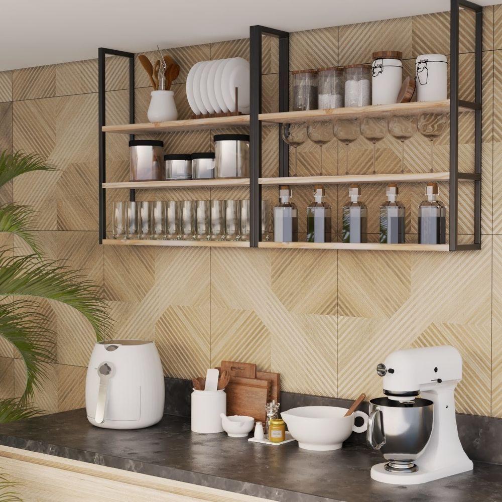 3 Estantes Organizadora C/ Suporte De Ferro Para Lavabo 100x20cm - 6