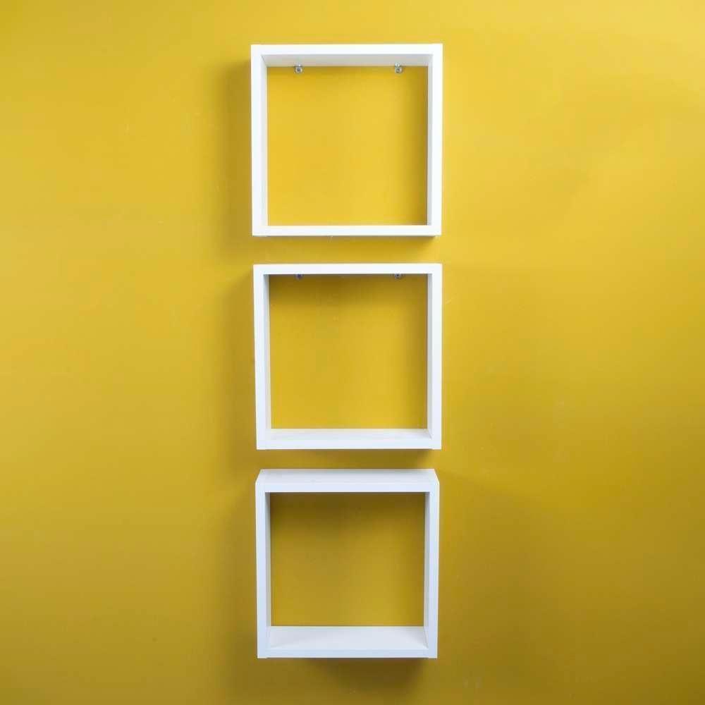 Conjunto 3 Nichos Decorativos 30x30 Branco Para Sala Quarto - 4