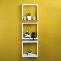 Conjunto 3 Nichos Decorativos 30x30 Branco Para Sala Quarto - 1