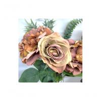 Buquê Peônia E Rosas Pêssego Fosco 5 Flores 40cm - 2