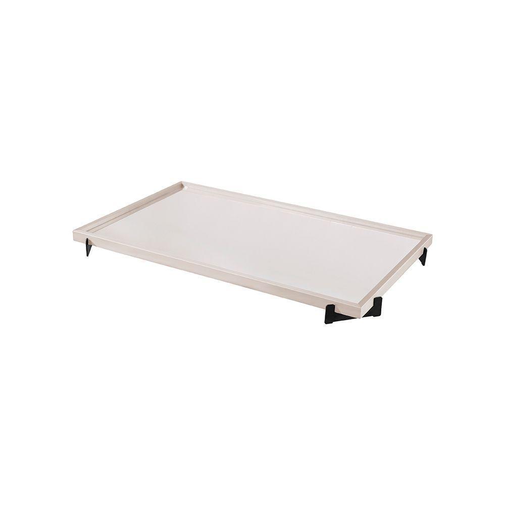 Bandeja Decorativa Gala Preto Com Espelho Cor:off White - 3